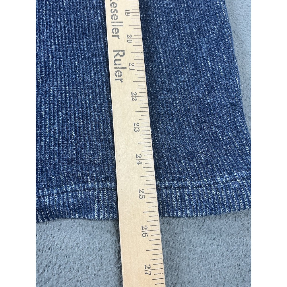 Lucky Brand Sweater Mens L Blue Henley Mock Neck Button Pocket Knit Lightweight - Picture 9 of 10